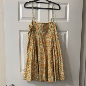 Maeve Orange and Green Mini Dress